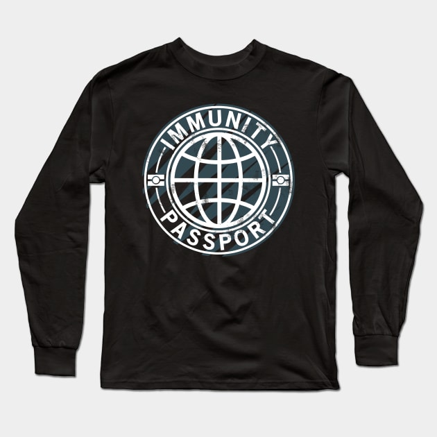 Immunity Certificate Passport Immune Virus Long Sleeve T-Shirt by QQdesigns